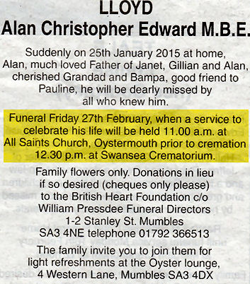 Obituary Alan Lloyd