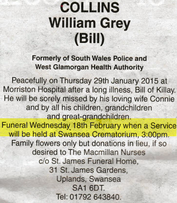 Obituary Bill Colins