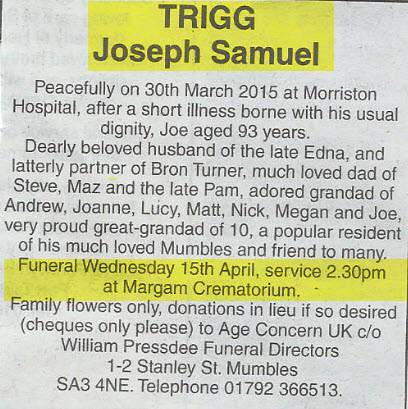 Obituary Joe Trigg
