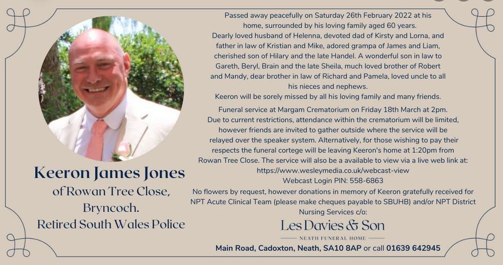 Obituary Keeron Jones
