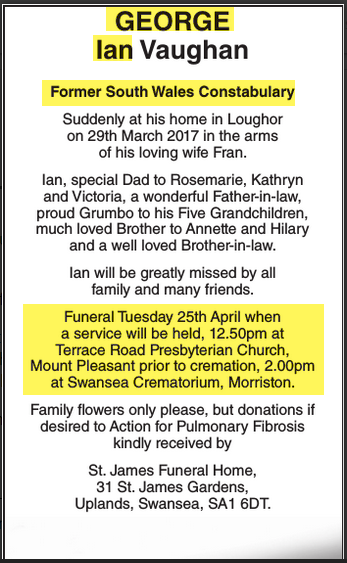 Obituary Ian George