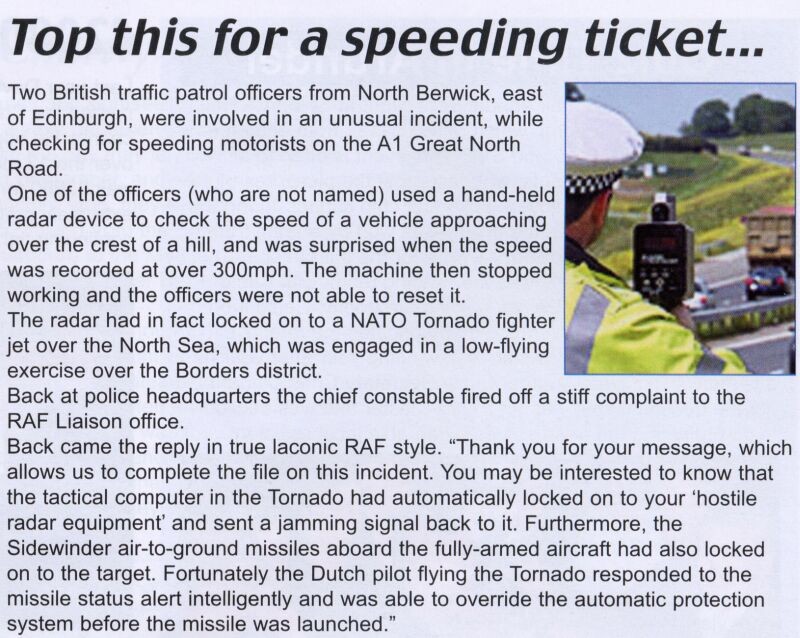 Speeding tgicket with a difference