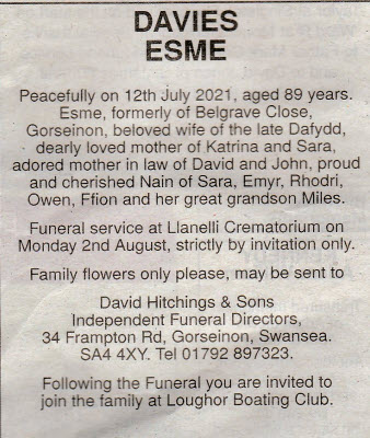 Obituary Esme Davies