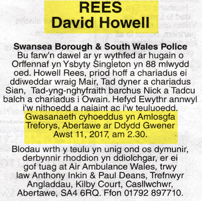 Obituary Howell Rees