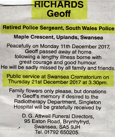 Obituary Geoff Richards