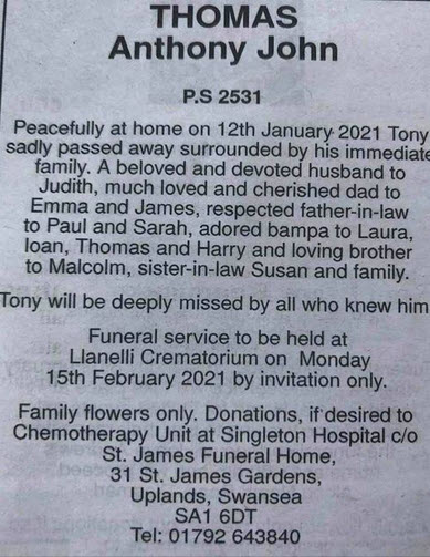 Obituary Tony Thomas